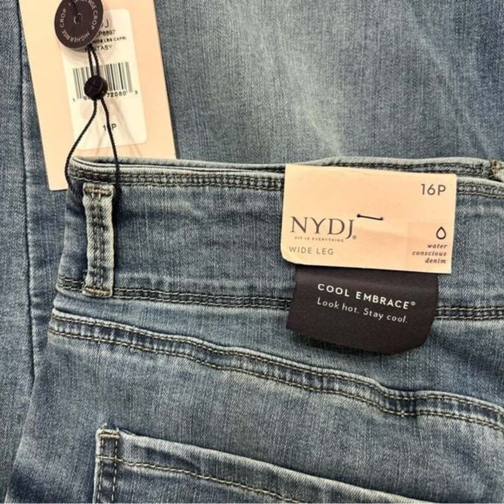 NYDJ HR Major Wide Leg Capri “Fantasy” Jeans Womes 16P Wash Blue Retro - 0010 - Picture 8 of 11